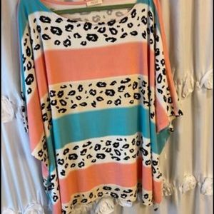 Colorful Animal Print Poncho